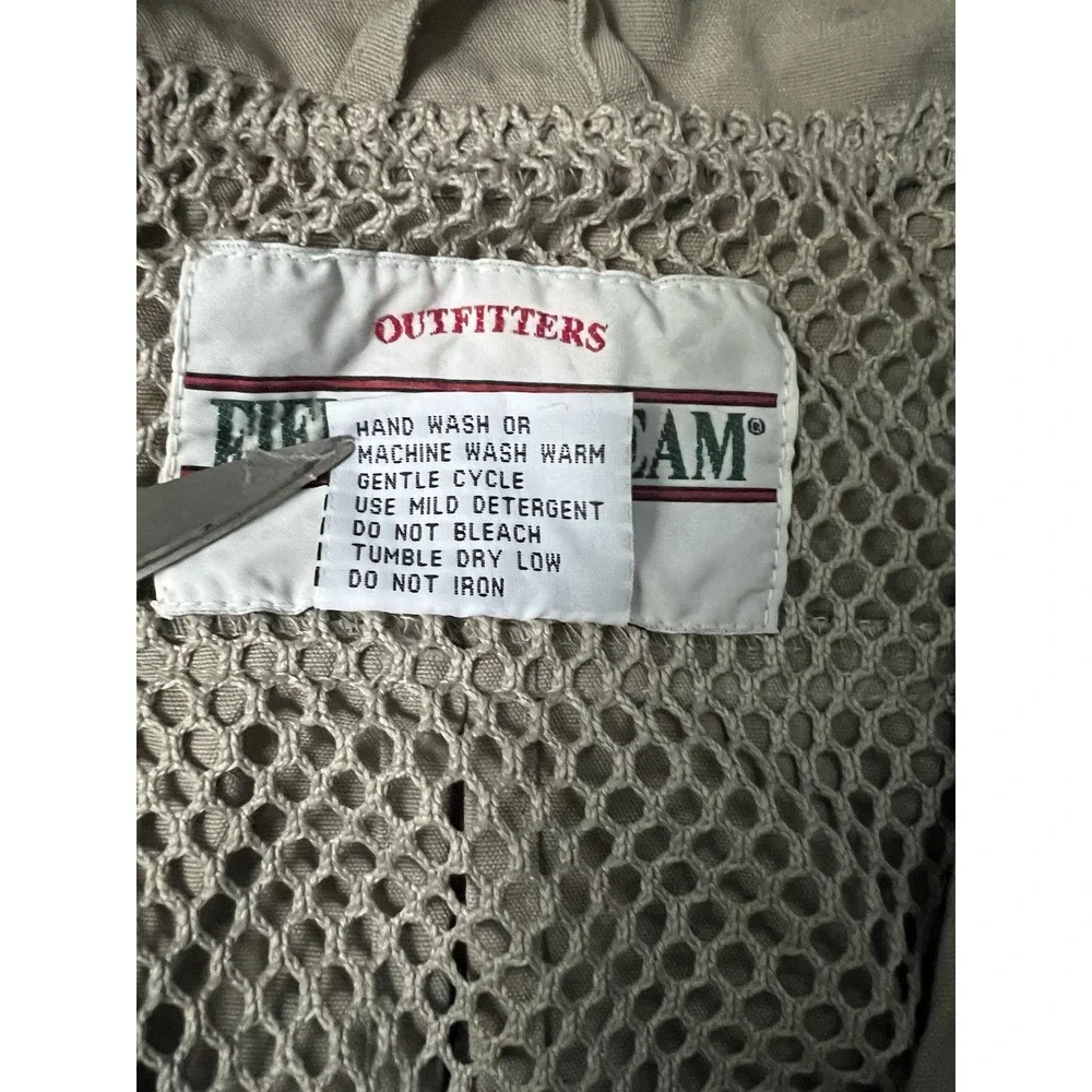 VTG Field & Stream Fly Fishing Vest Mens XL Khaki Multipocket Outdoors Zip Vent